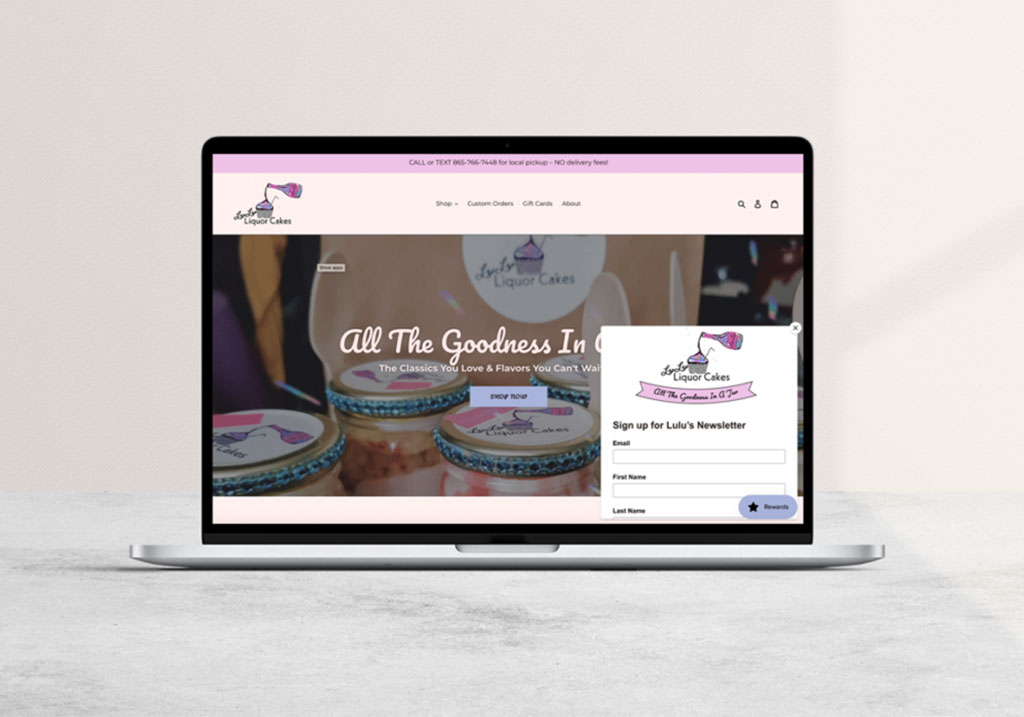 Web design & SEO for Lulu Liquor Cakes