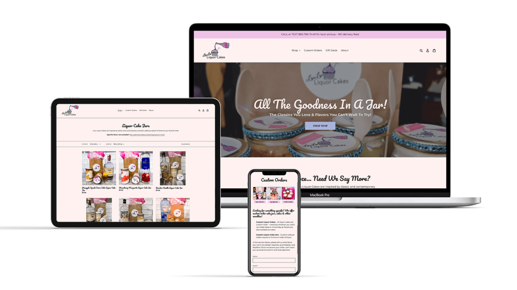 Web design, SEO & email marketing for Lulu Liquor Cakes